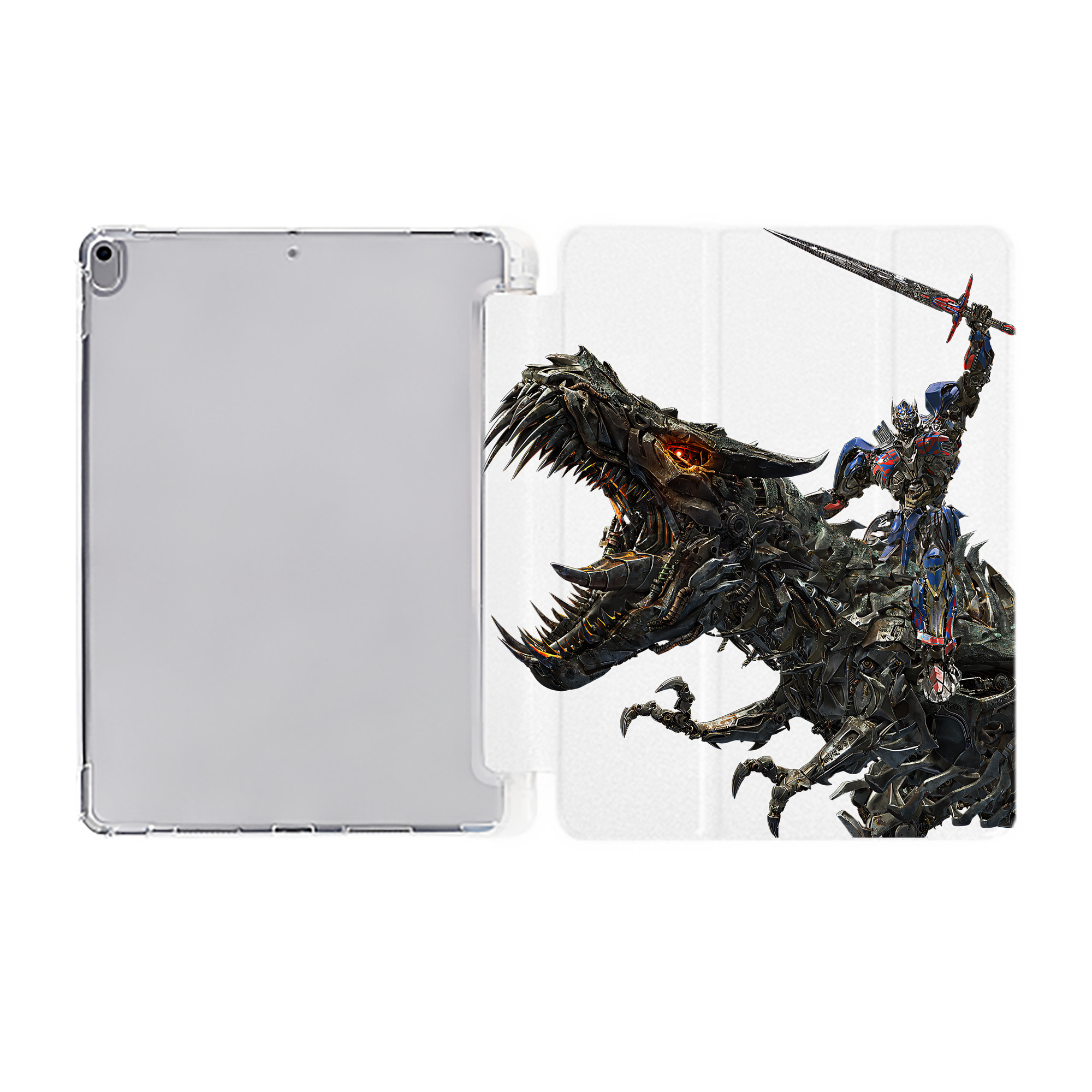（画像用） Transformers トランスフォーマー IPad ケース ペン収納付き 三つ折りスタンド PUレザー×シリコン 対応機種9.5/10.5/10.9インチ